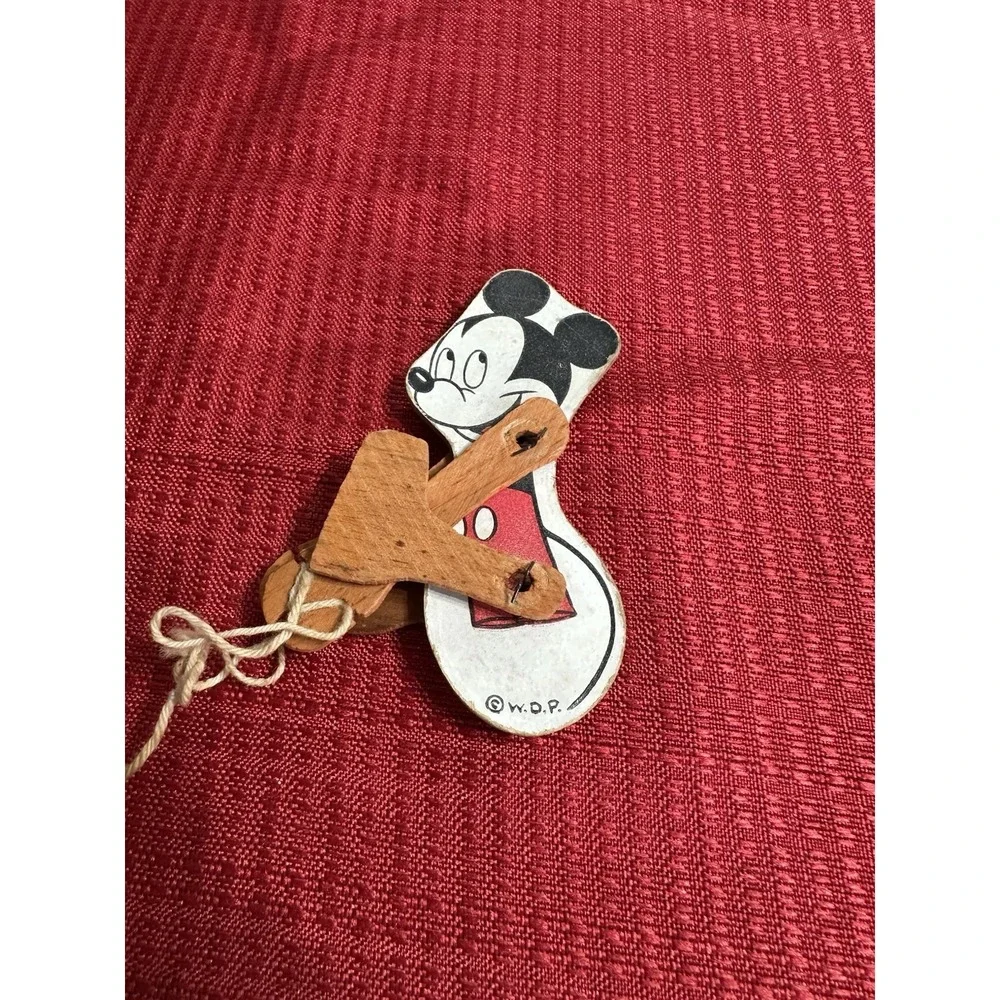 Mickey Mouse Wooden Trapeze Toy Walt Disney Productions Vintage